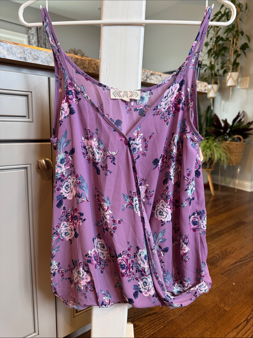 Floral Surplice Lavender Tank Top